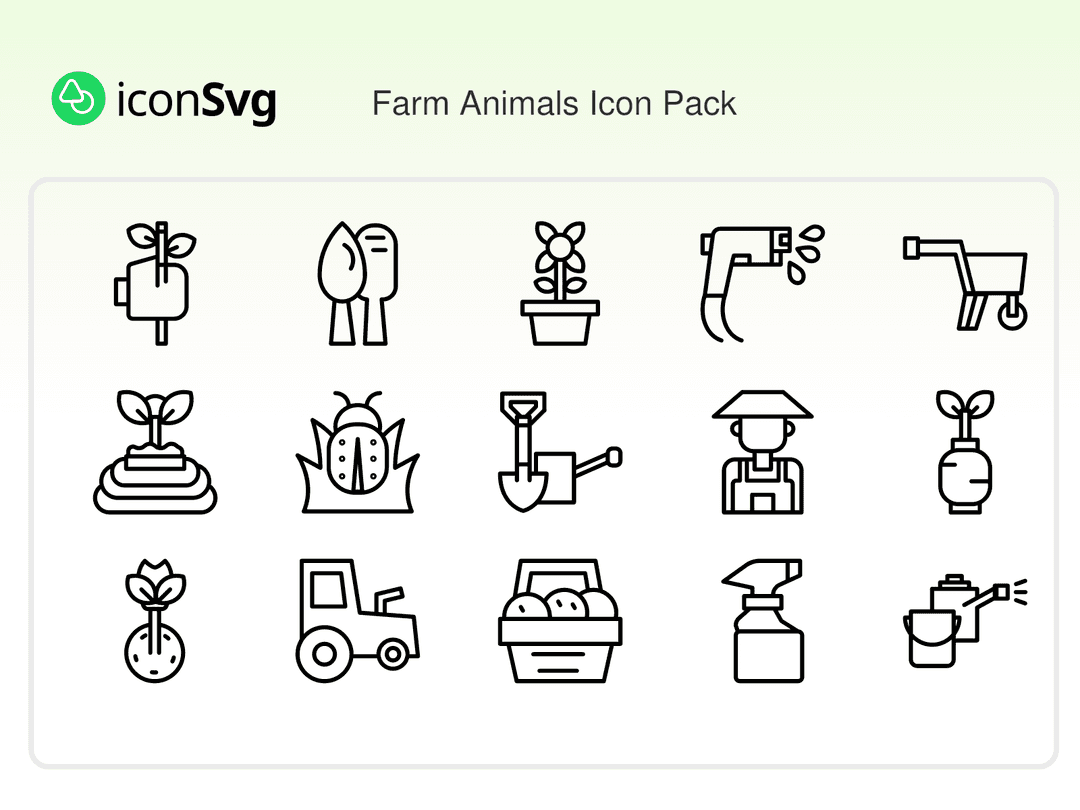 Farm Animals SVG Icon Pack