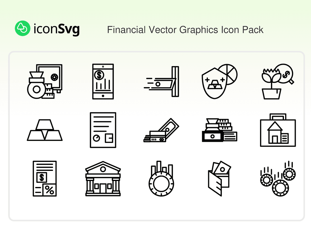 Financial Vector Graphics Icon Pack