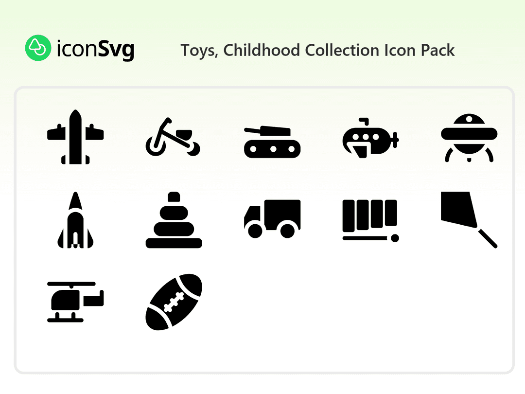 Toys, Childhood Collection Icon Pack