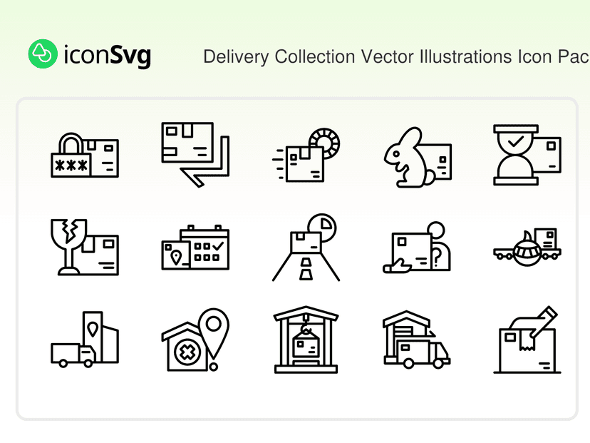 Векторные иллюстрации Delivery Collection Пакет значков