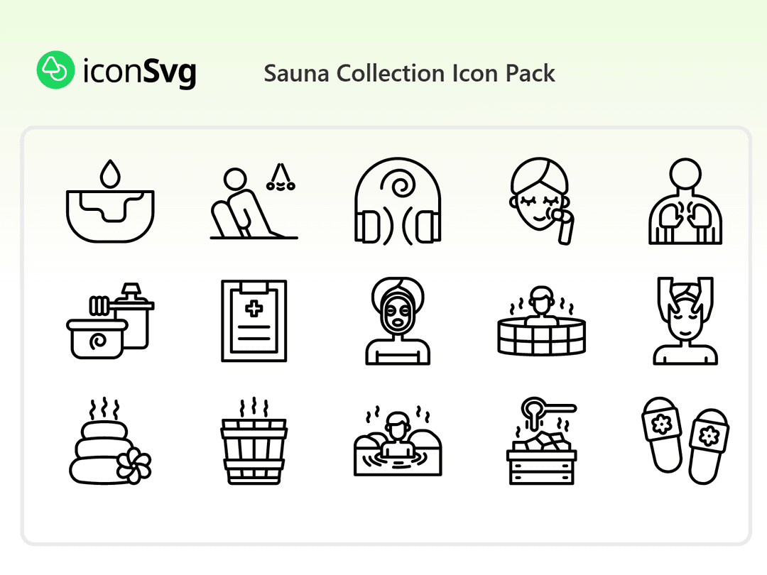 Свободный набор значков Коллекция сауны