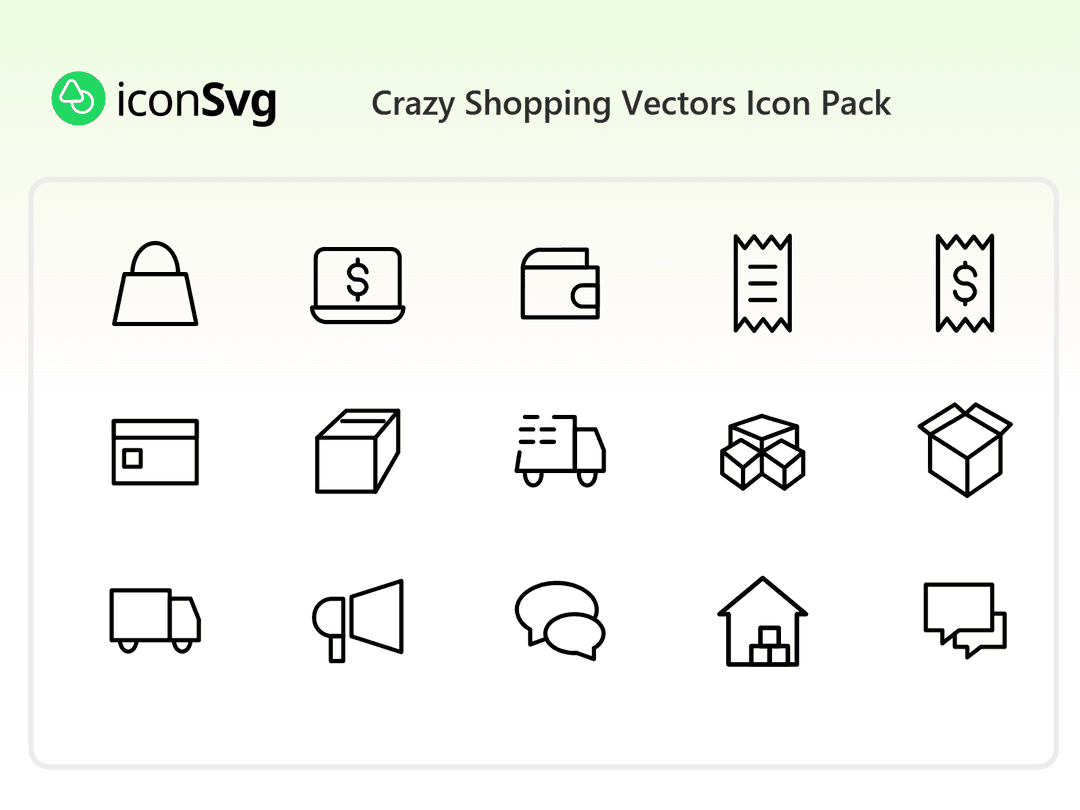 Verrückte Shopping-Vektoren Symbol paket