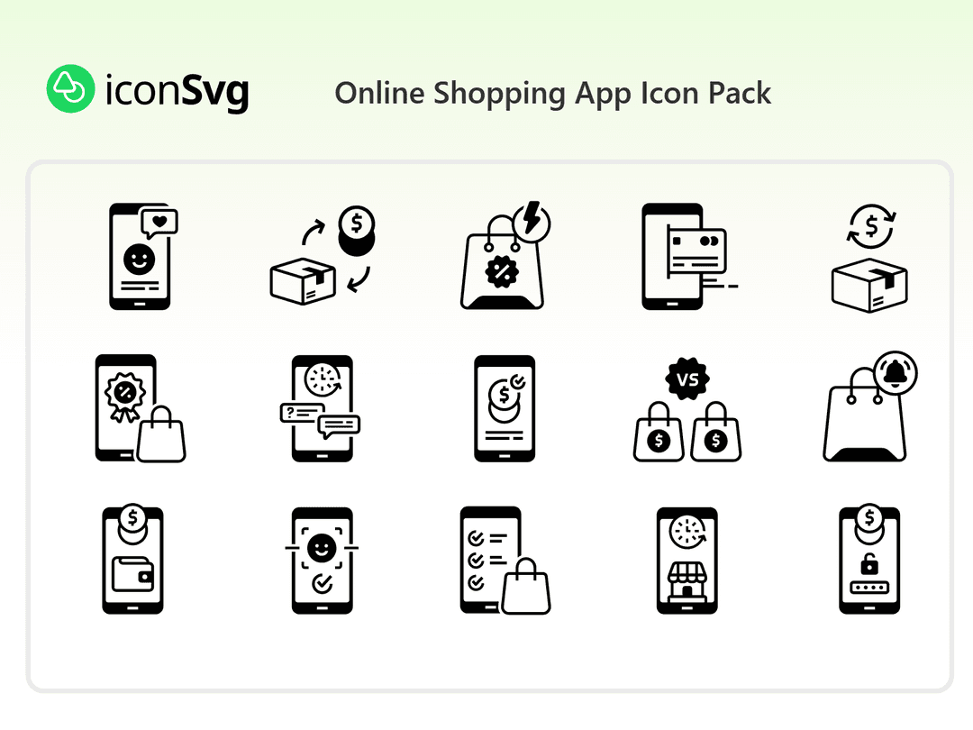 Online Shopping App Icon Pack