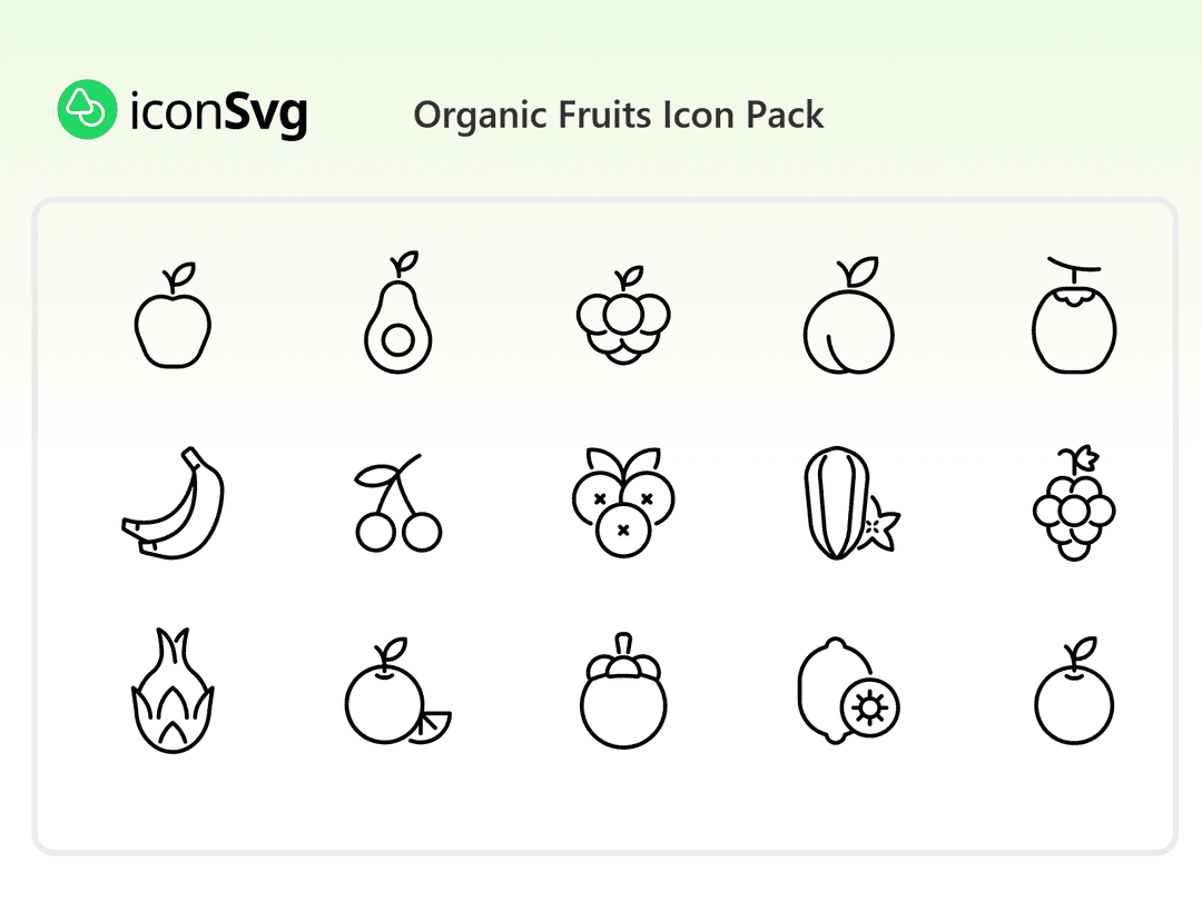 Organic Fruits Icon Pack