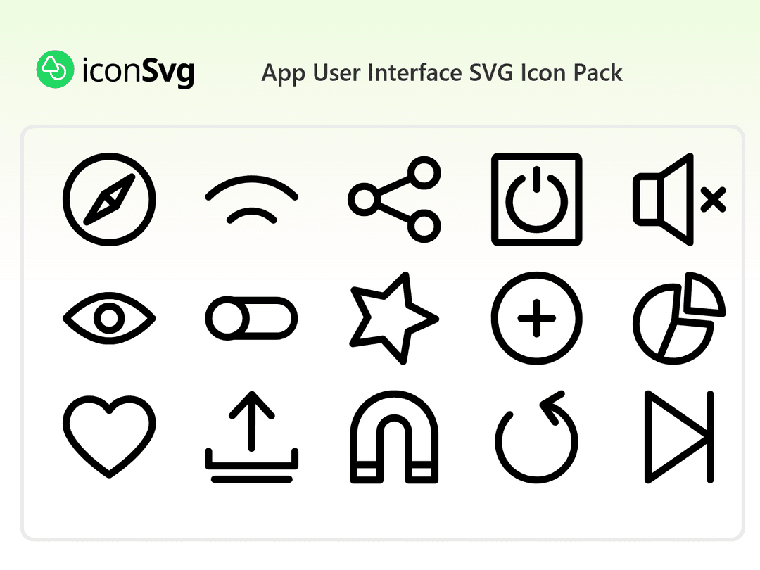 Свободный набор значков Интерфэйс пользователя App SVG