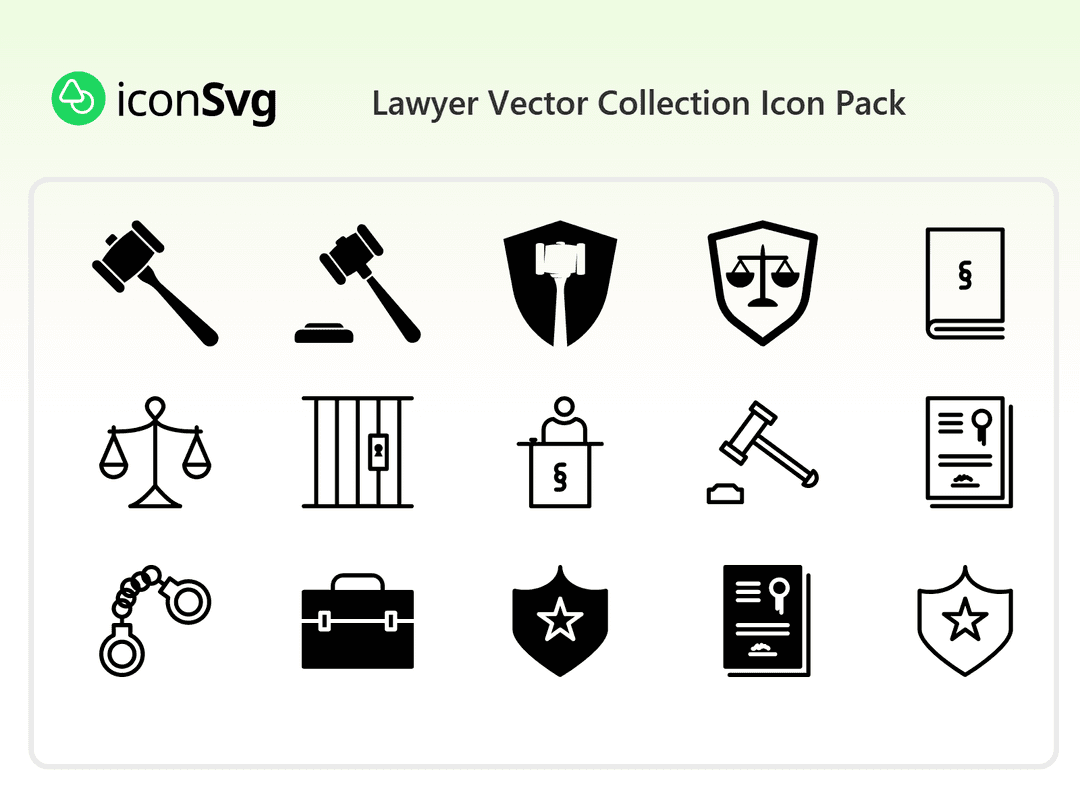 Free Lawyer Vector Collection Icon Pack