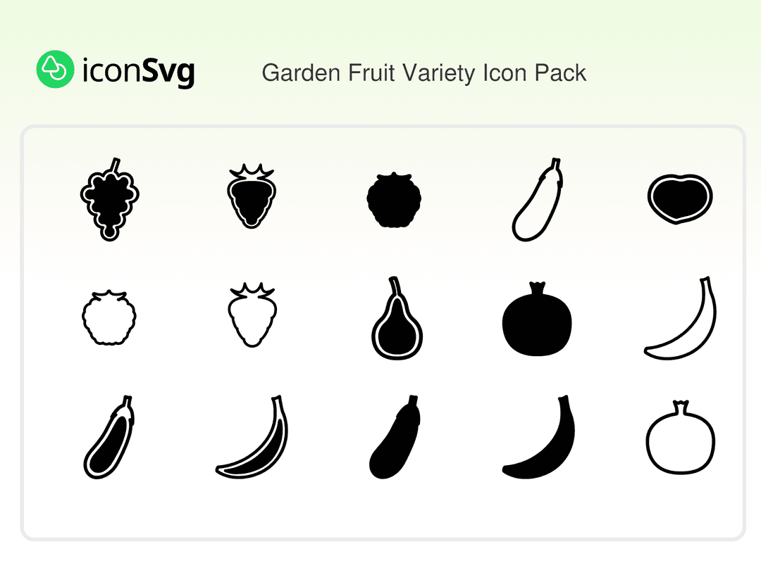 Garden Fruit Variety Icon Pack