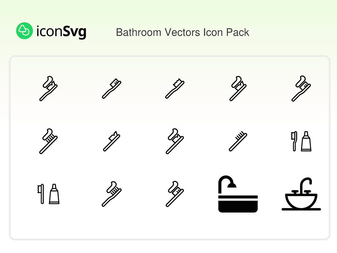 Bathroom Vectors Icon Pack
