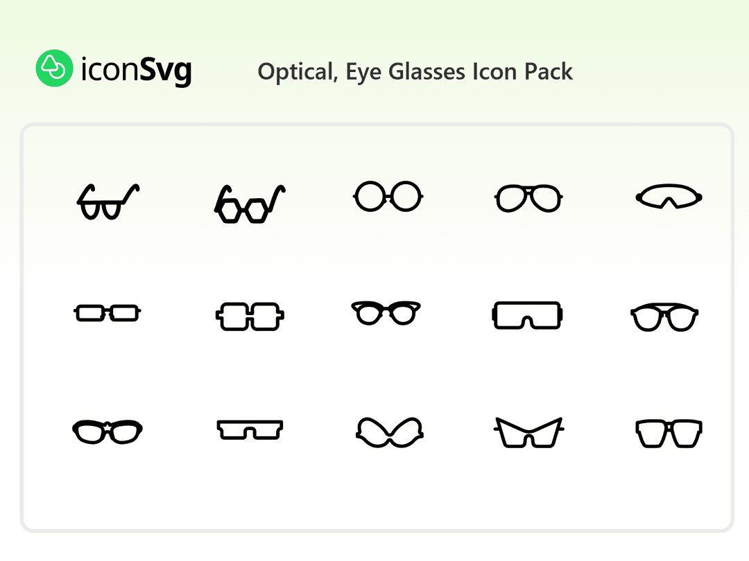 Optik, Göz Gözlükleri İkon Paketi