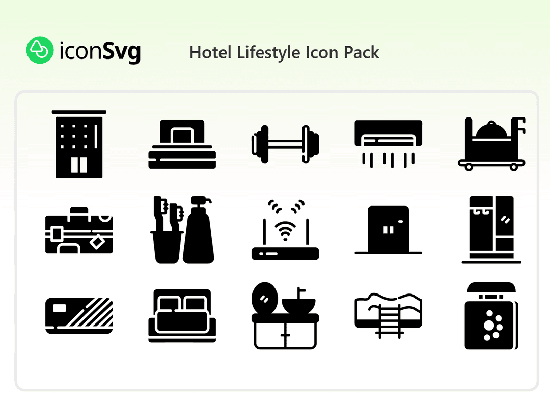Hotel Lifestyle SVG Icon Pack
