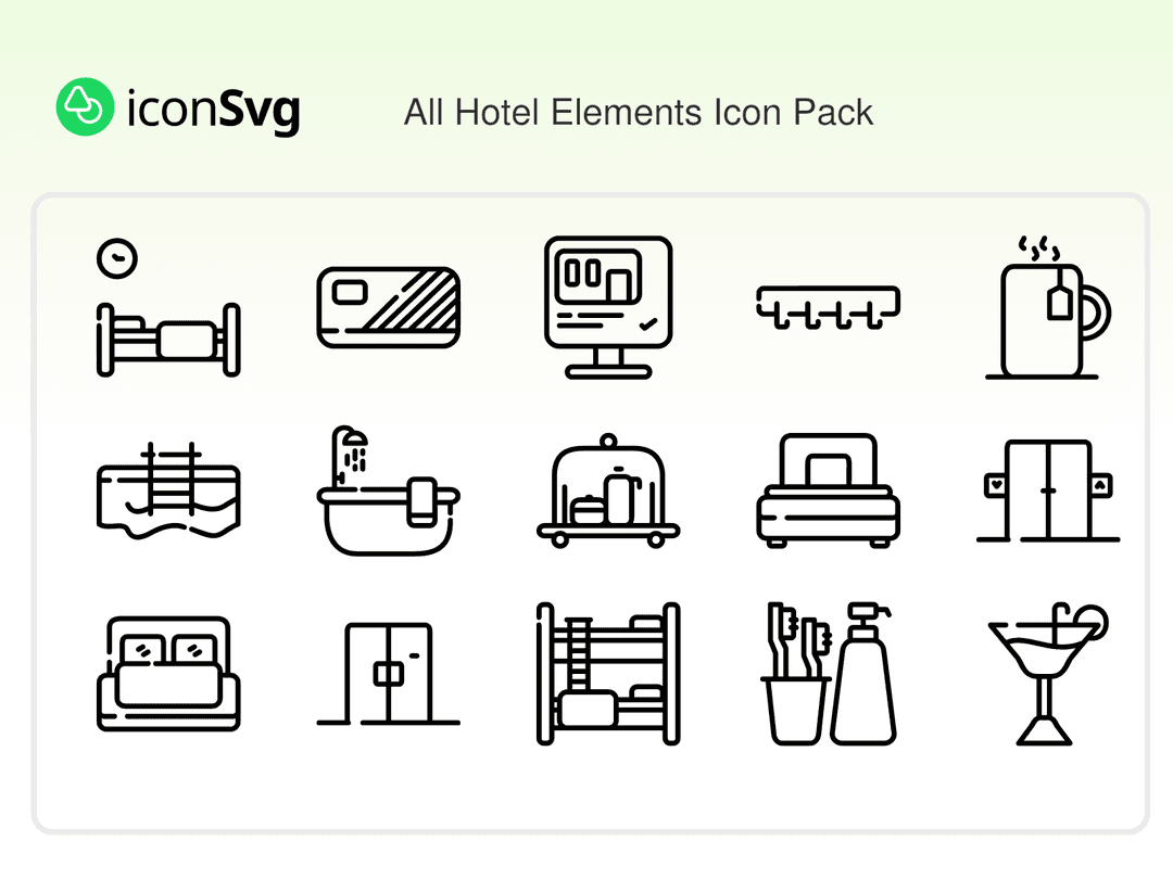 All Hotel Elements Icon Pack