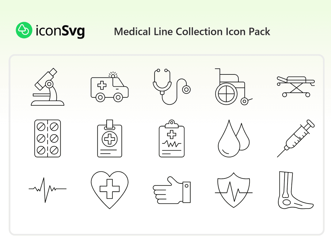 Medical Line Collection Icon Pack