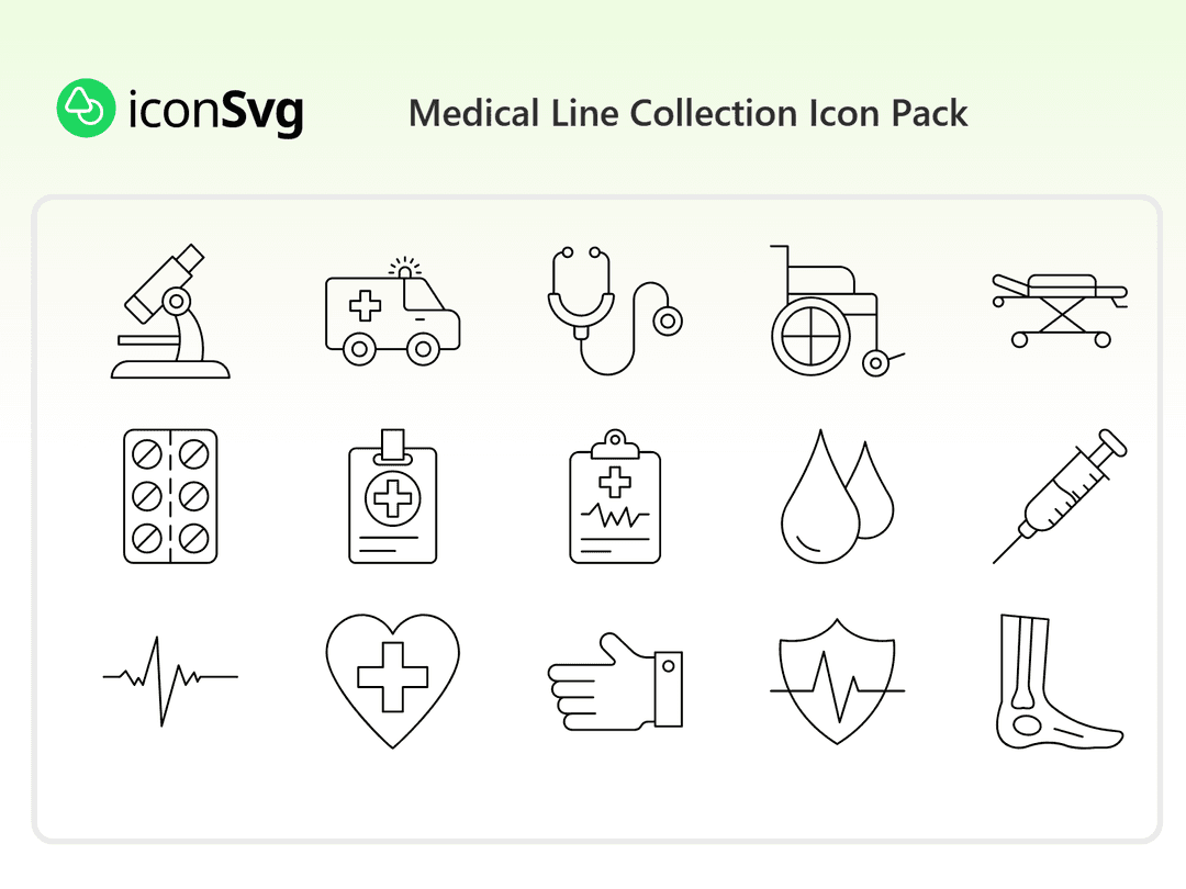 Medizinische Liniensammlung Symbol paket