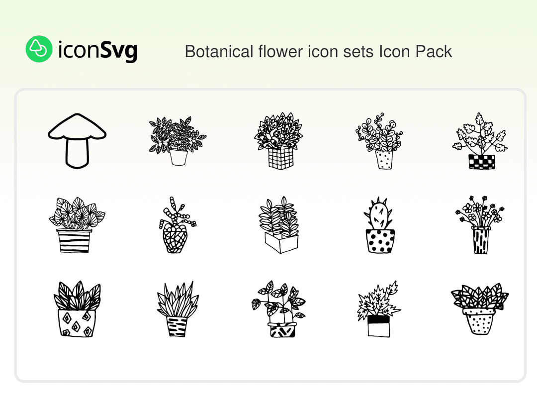 Свободный набор значков SVG Наборы цветовых икон ботанического цвета
