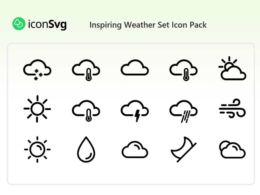 Inspiring Weather Set Icon Pack