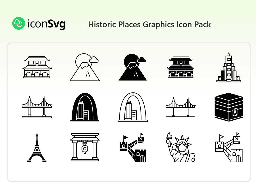 Historic Places Graphics Icon Pack