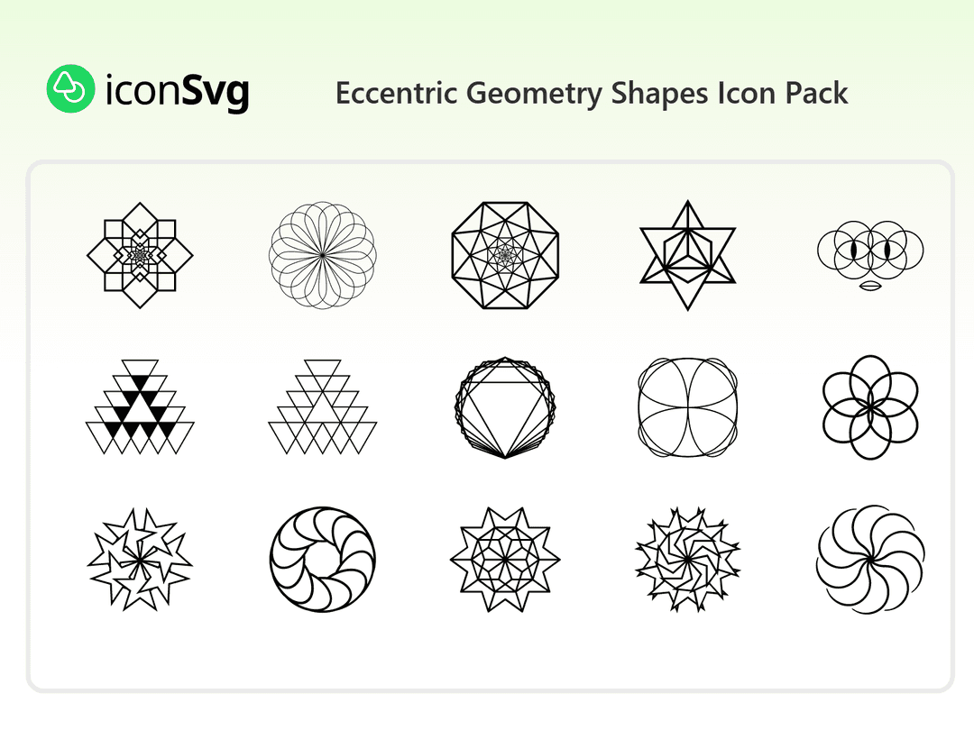 Свободный набор значков Эксцентричные геометрические фигуры
