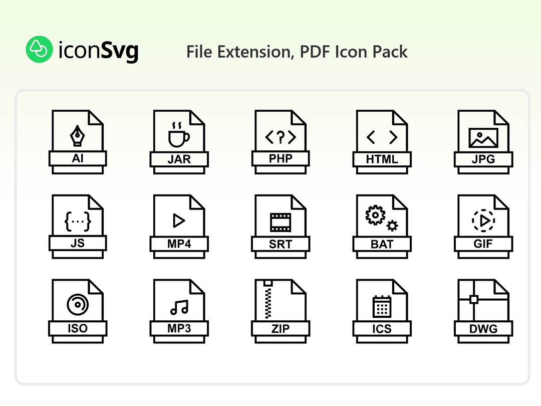 Freies Datei Erweiterungs-PDF Symbol paket