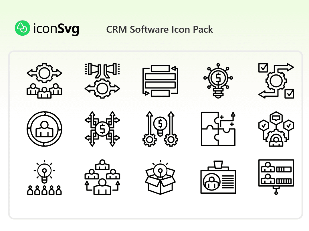 CRM Software SVG Icon Pack