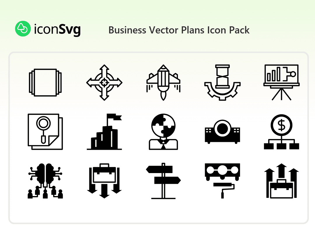 Business Vector Plans SVG Icon Pack