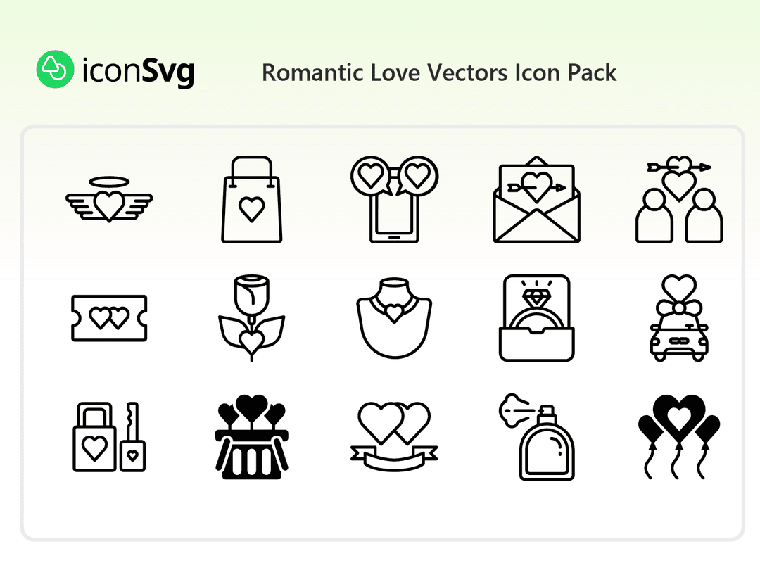 Romantic Love Vectors Icon Pack
