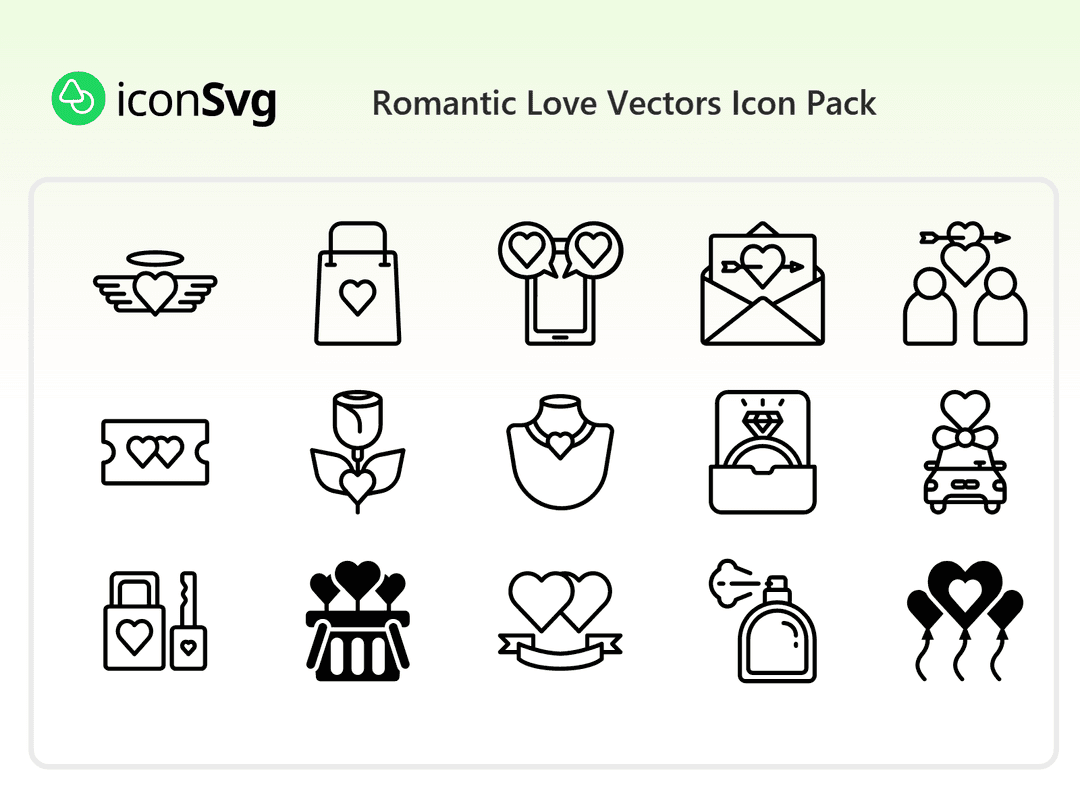 Romantic Love Vectors SVG Icon Pack