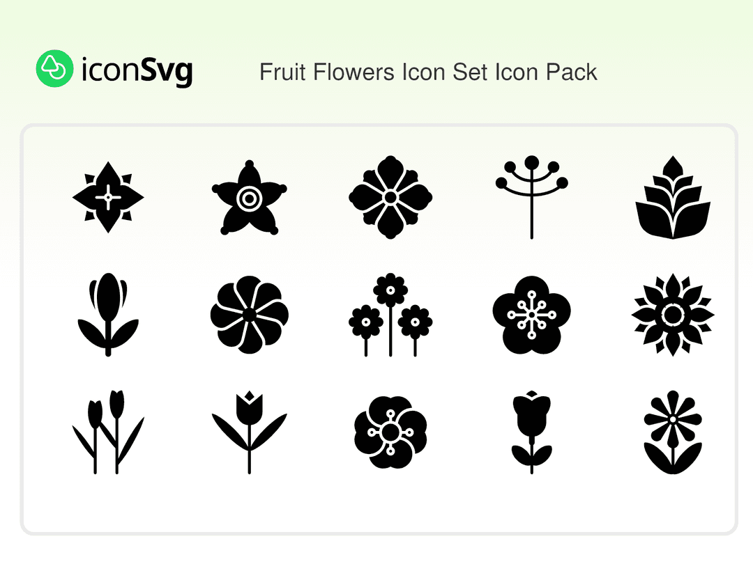 Fruit Flowers Icon Set SVG Icon Pack