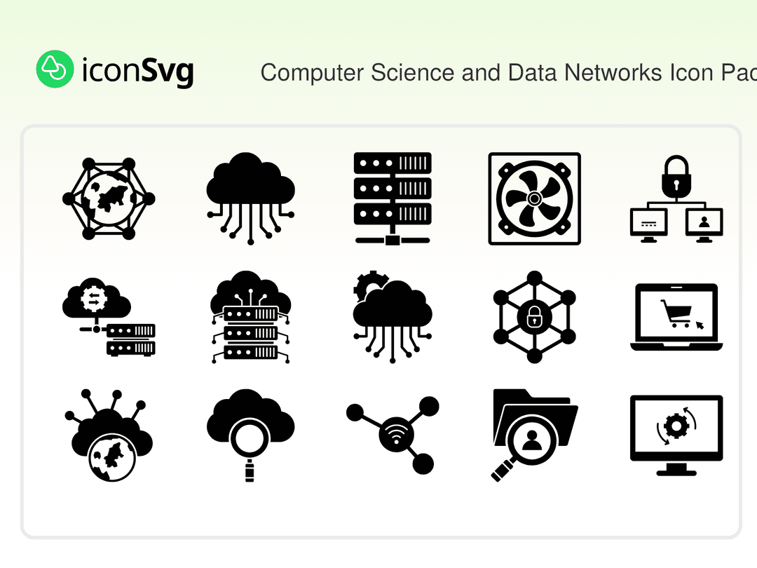 Informatik und Datennetze SVG Symbol paket