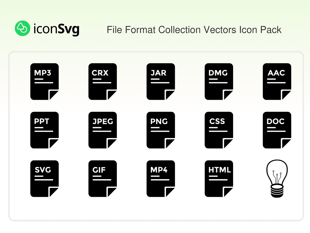 File Format Collection Vectors Icon Pack