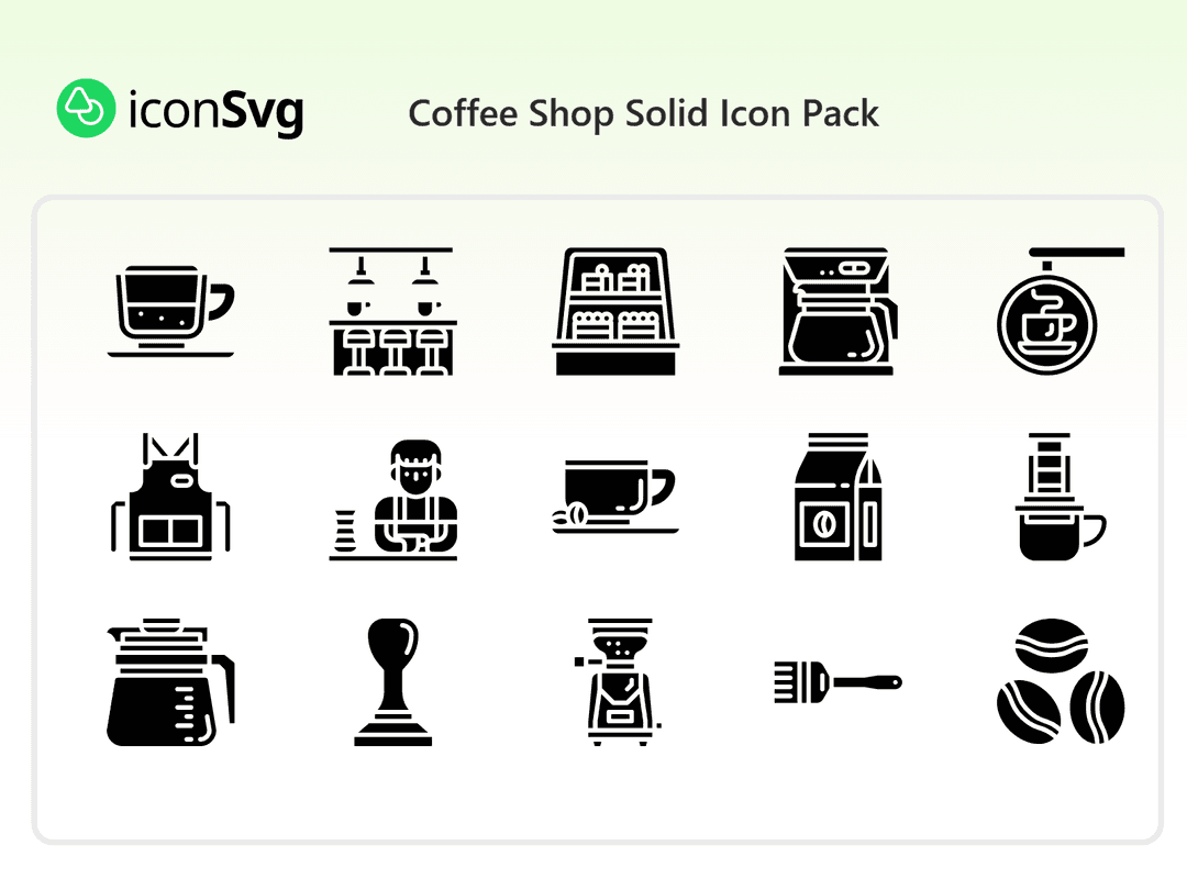 Kaffee Shop Solid Symbol Paket