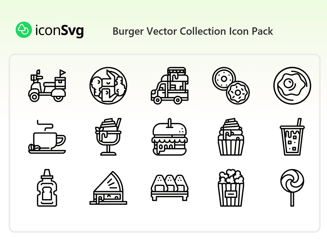 Свободный набор значков Коллекция бургероввекторов