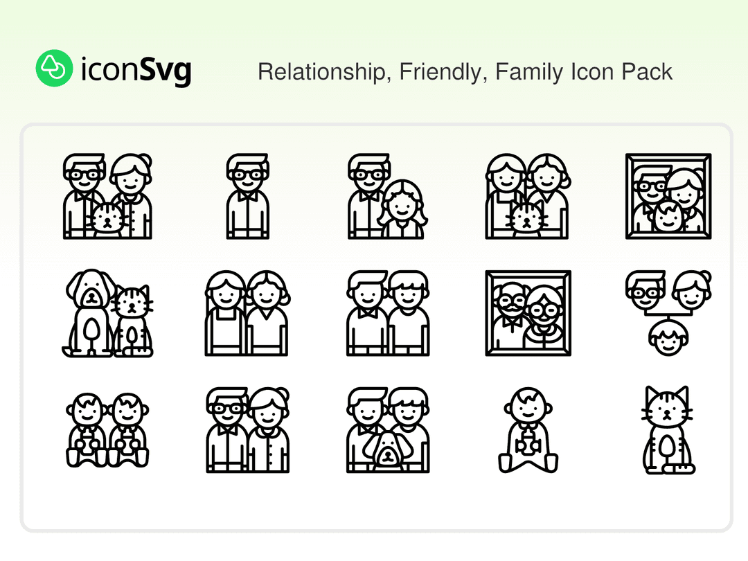 Relationship, Friendly, Family Icon Pack