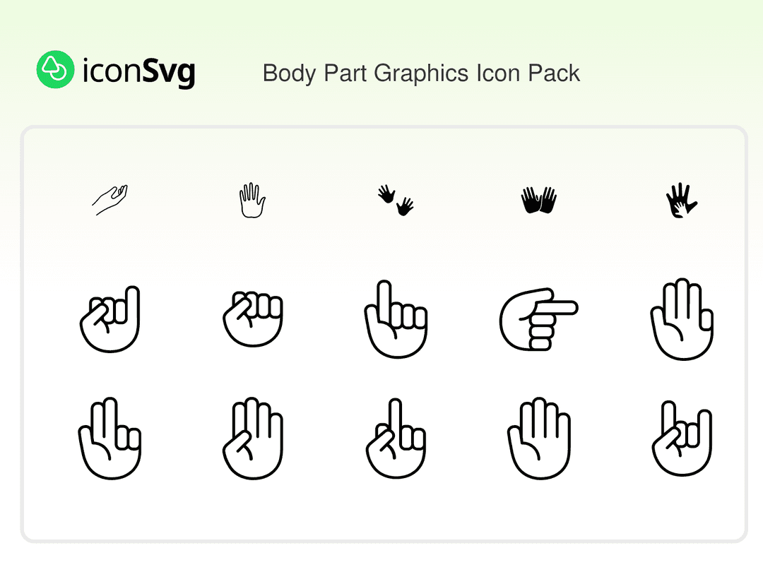 Freies Körper Teil Grafik Symbol paket