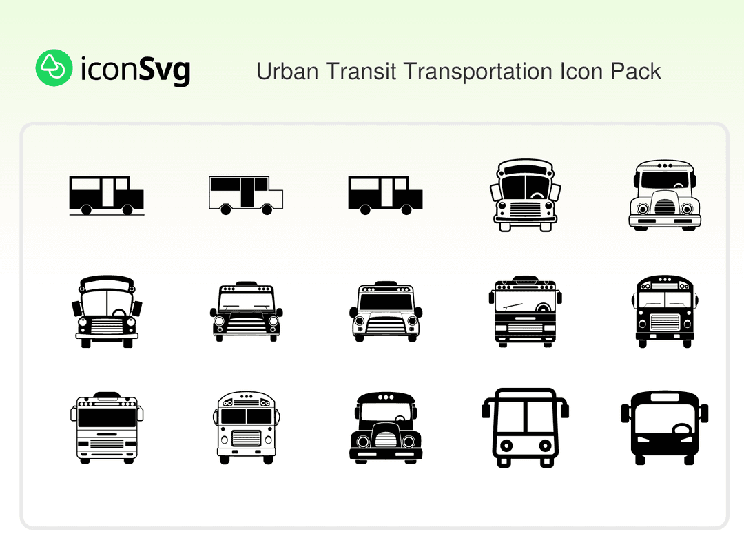 Urban Transit Transportation Icon Pack