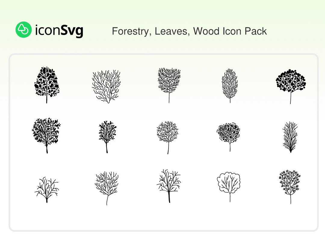 Forestry, Leaves, Wood Icon Pack