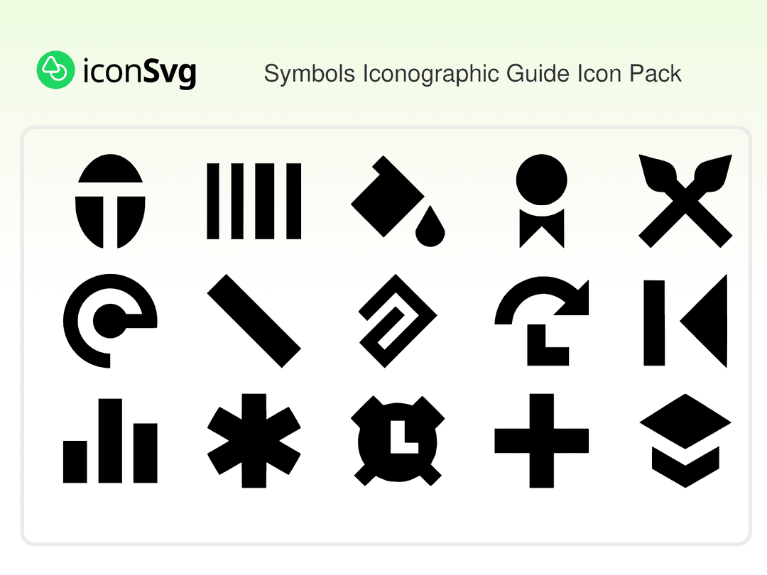 Symbols Iconographic Guide Icon Pack