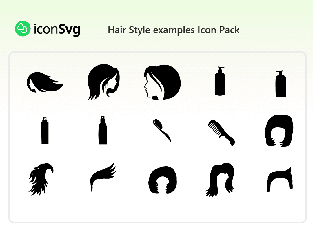 Beispiele für den Haarstil Symbol paket