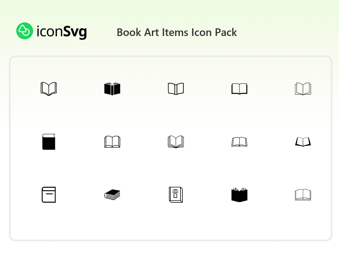 Book Art Items Icon Pack
