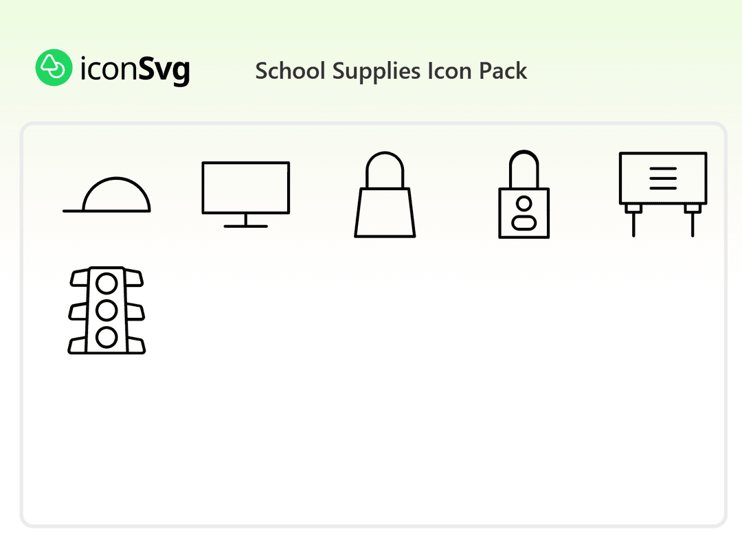 Schulbedarf SVG Symbol paket
