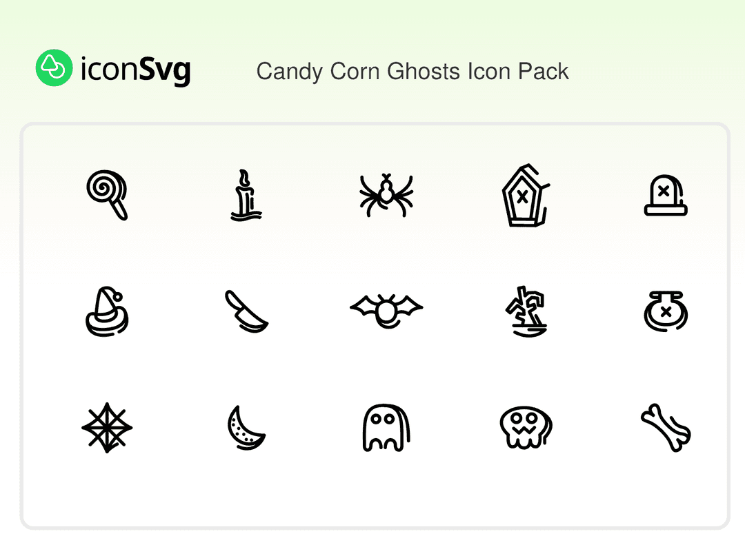 Candy Corn Ghosts Icon Pack
