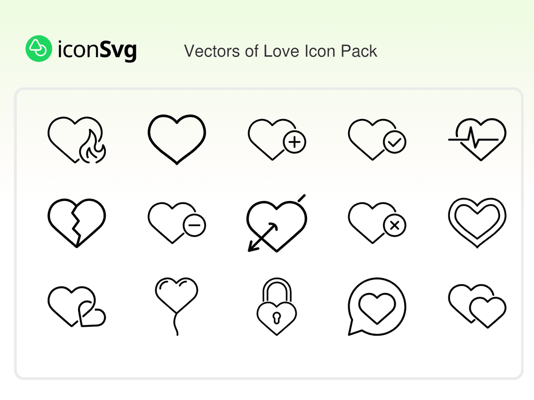 Свободный набор значков Векторы любви