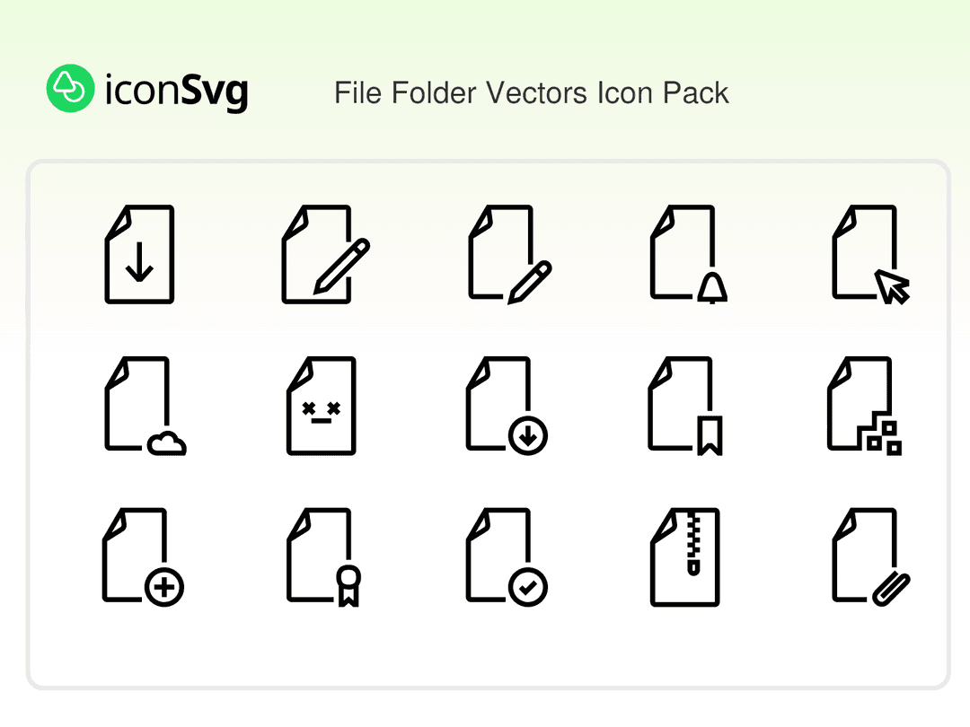 File Folder Vectors Icon Pack