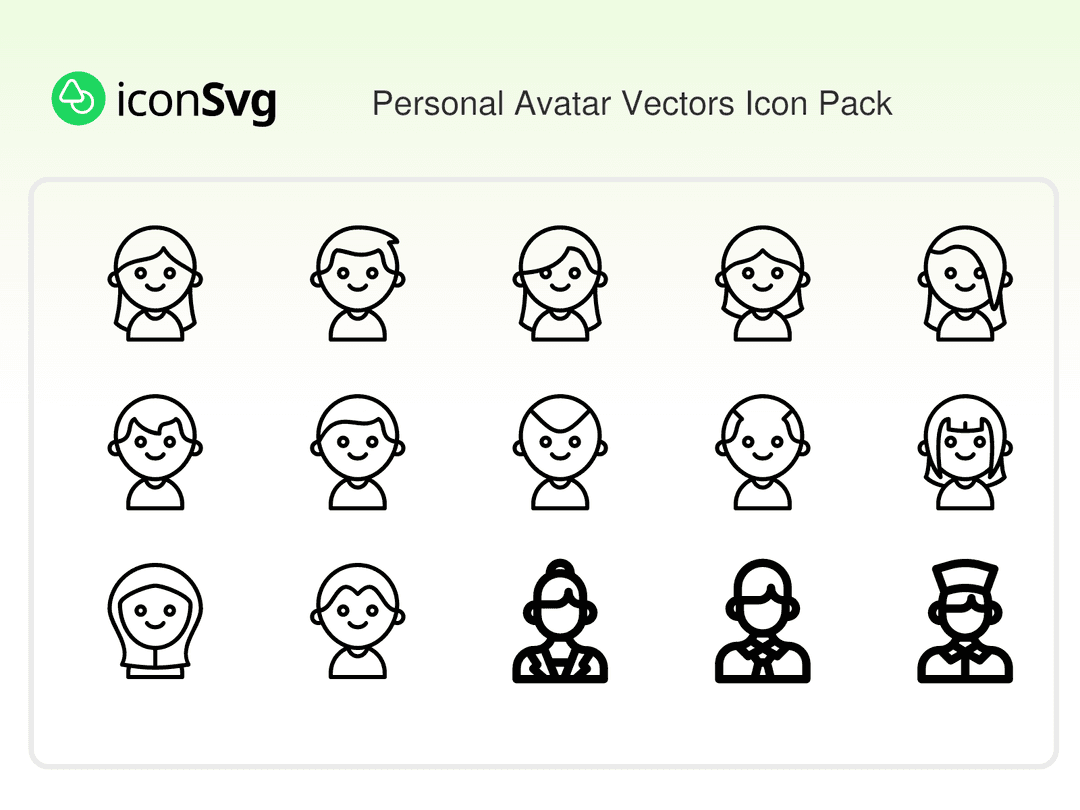 Persönliche Avatar Vektoren Symbol paket