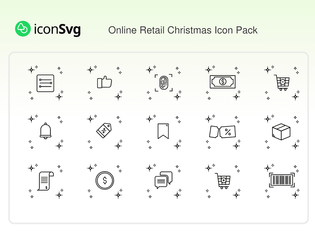 Online Retail Christmas Icon Pack