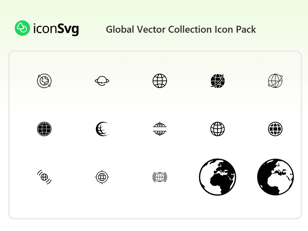 Globale VektorSammlung SVG Symbol paket