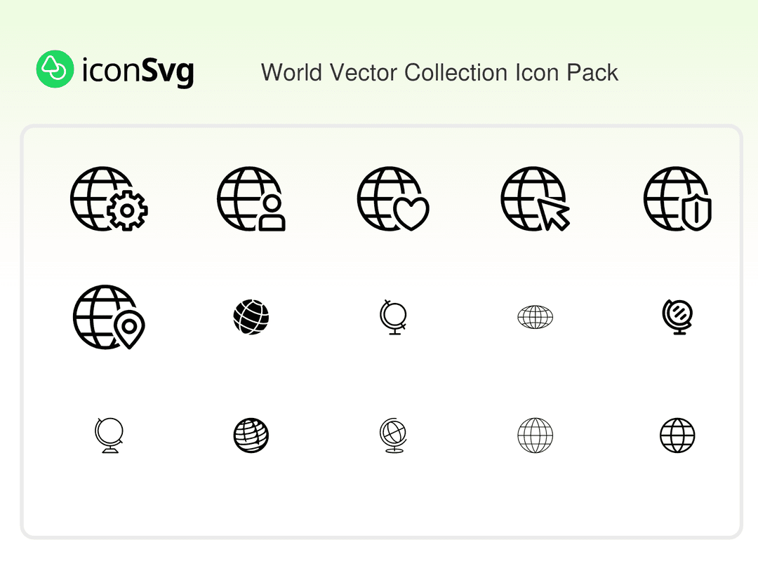World Vector Koleksiyonu SVG ikon Paketi