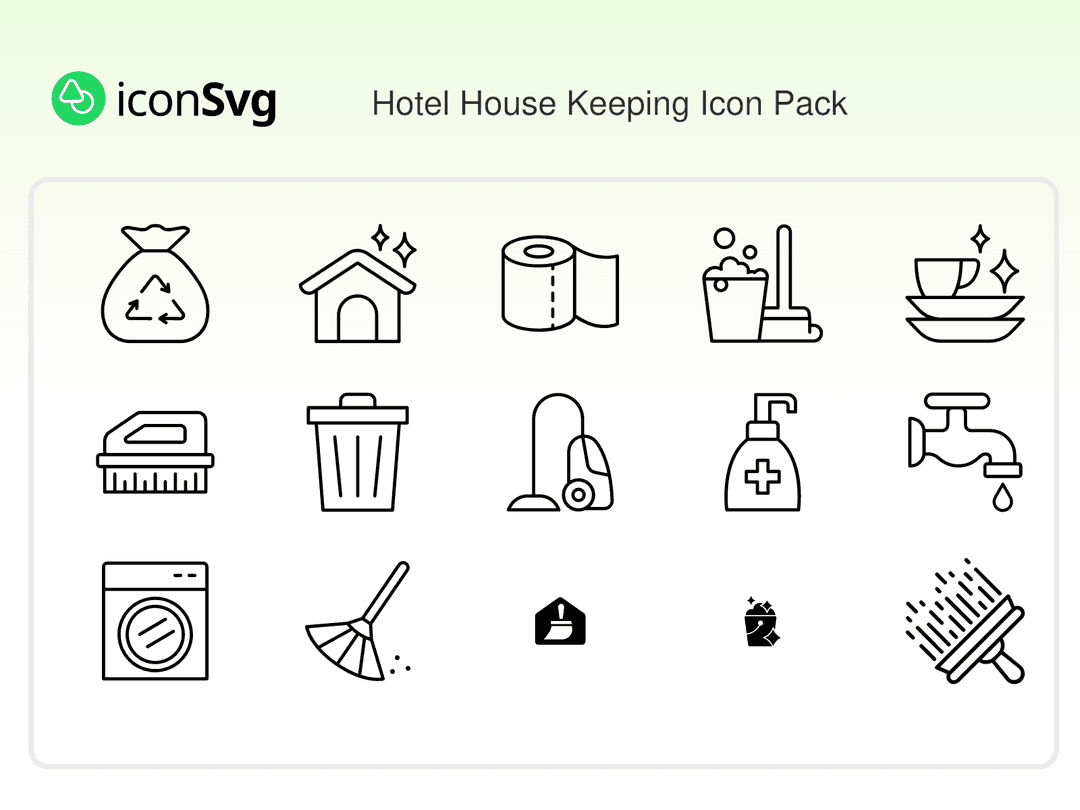 Hotel House Keeping Icon Pack