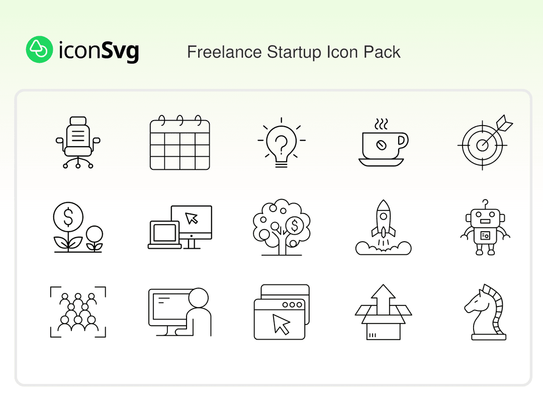 Freiberufliches Startup Symbol paket