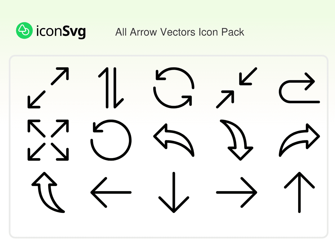 All Arrow Vectors Icon Pack