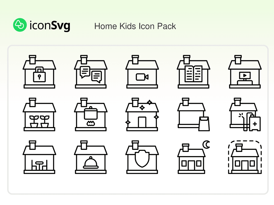 Ev Çocukları SVG ikon Paketi
